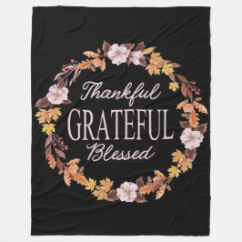 Manta Polar Autumn Wreath Agradecidos Bienaventurados