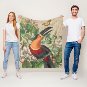 Manta Polar Ave Tropical De La Selva Turca Hermosa Antigüedad