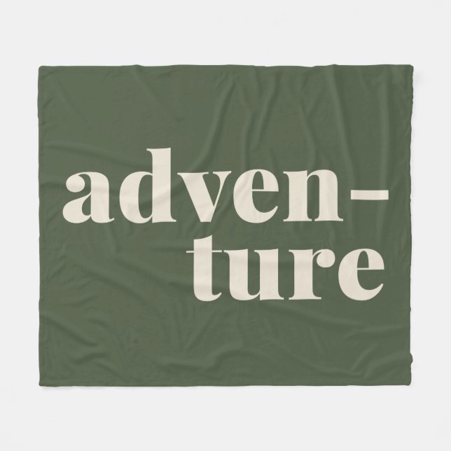 Manta Polar Aventura | Cita Inspiradora simple verde (Frente (Horizontal))