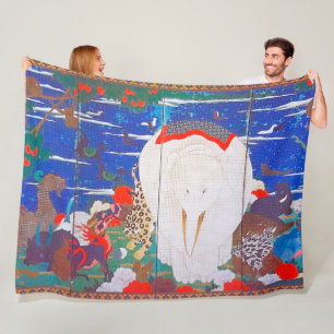 Manta Polar Aves, animales y plantas florecientes (derecha)Jak