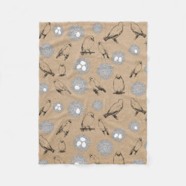 Manta Polar Aves de época y Nest Rustic Kraft Brown