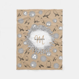 Manta Polar Aves de época y Nest Rustic Kraft Brown