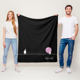 Manta Polar Aves divertidas de Bubblegum con un negro hilo
