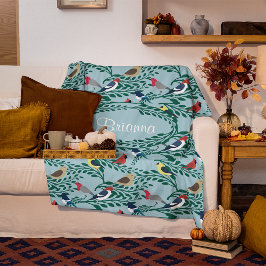 Manta Polar Aves En Ramas Personalizadas