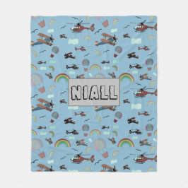 Manta Polar Aviación divertida y colorida