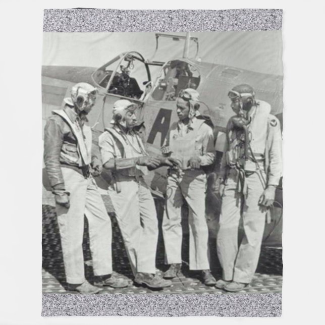 Manta Polar AVIADORES de TUSKEGEE (las COLAS del ROJO) (Anverso)