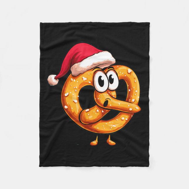 Manta Polar Awesome Festive Pretzel With Santa Claus Hat Costu (Anverso)