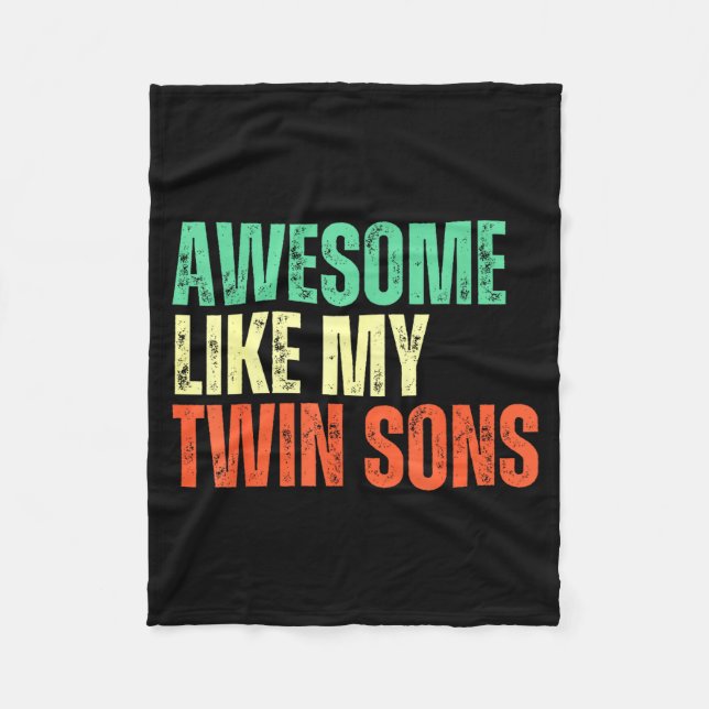 Manta Polar Awesome Like My Twin Sons Funny Mom Dad Parent Nov (Anverso)