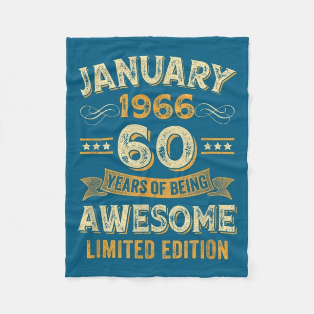 Manta Polar Awesome Vintage January 1966 60th Birthday  (Anverso)