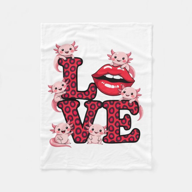 Manta Polar Axolotl Love Splash Blanket (Anverso)
