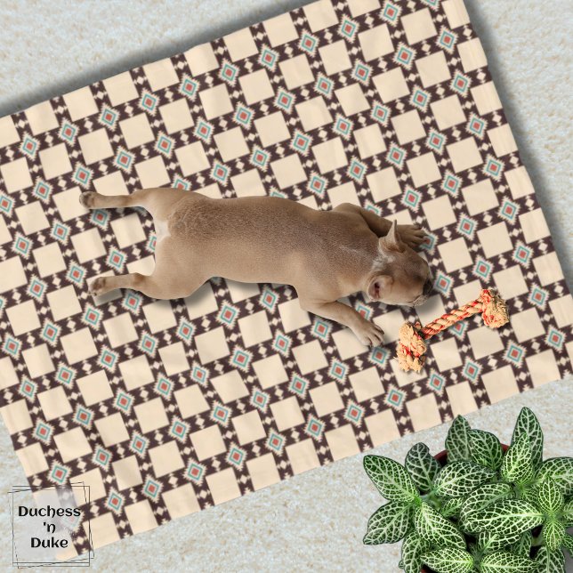 Manta Polar Aztec Cross Pattern Boho Southwest Design Pet  (Aztec Cross Pattern Boho Southwest Design Pet Fleece Blanket)