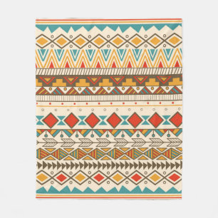 Manta Polar Aztec tribal pattern in stripes, vintage illustrat
