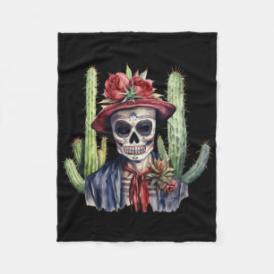 Manta Polar Azúcar Skull Bandera Mexicana Cinco De Mayo Dia De
