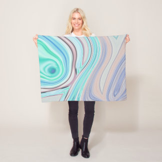 Manta Polar azul acua menta verde lilo púrpura arcoiris pastel