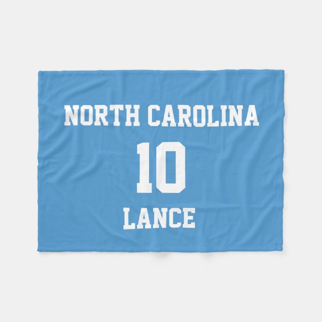 Manta Polar Azul celeste personalizado de Jersey deportivo (Frente (Horizontal))