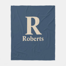 Manta Polar Azul Clásico Y Vainilla Nombre/Primera/Familia