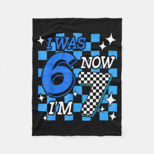Manta Polar Azul Cuadros Yo Tenía 6 Ahora Tengo 7 Cumpleaños C