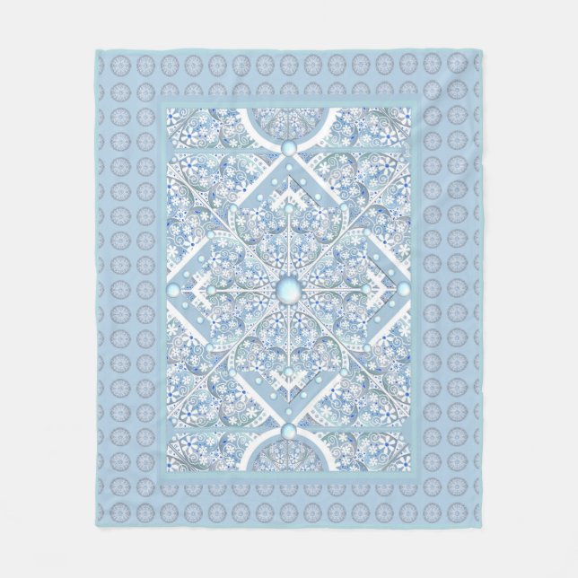 Manta Polar Azul de la luz de los lazos cerámicos (Anverso)
