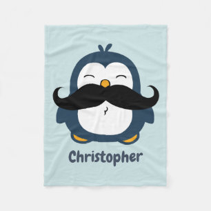 Manta Polar Azul de la tendencia del bigote del pingüino