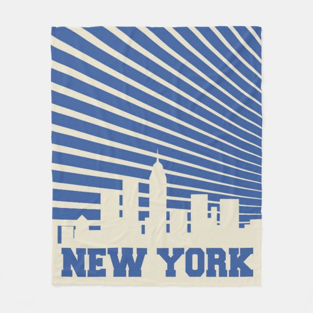 Manta Polar Azul de New York City (Anverso)