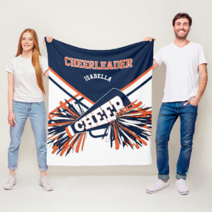 Manta Polar Azul Marino, Naranja y Blanco 📣 Porrista