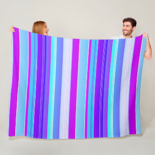 Manta Polar Azul morado creativo a rayas