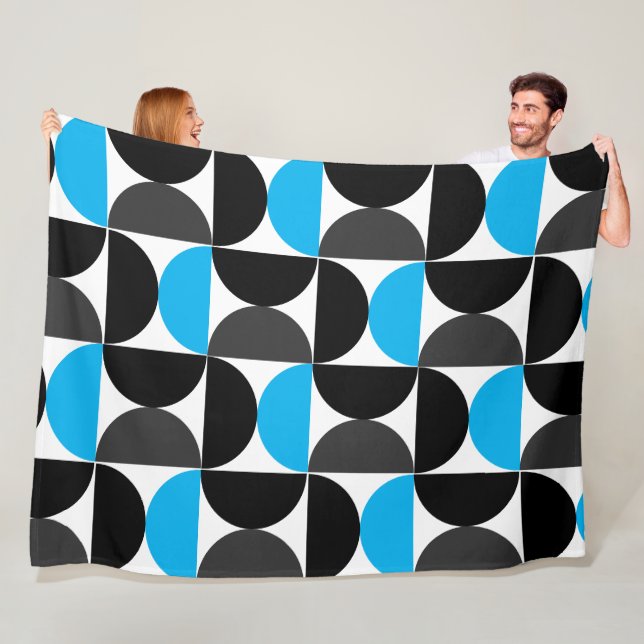 Manta Polar Azul negro y gris de mediados del siglo XX (In situ)