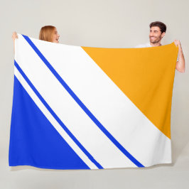 Manta Polar Azul Real Deportivo Naranja Anchas Rayas Blancas d