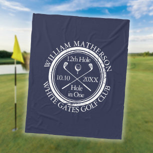 Manta Polar Azul Real Personalizado Golf Hoyo en Uno