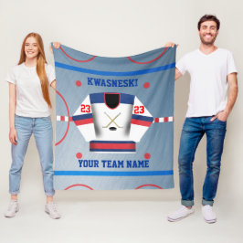 Manta Polar Azul | Red Ice Hockey Rink | Jersey de Jugador