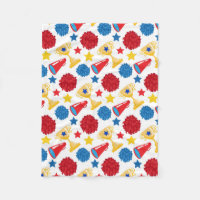 Azul Rojo Amarillo Estrellas Porrista Megáfono Pom