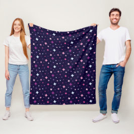 Manta Polar Azul Rosa Estrellas Moradas Espacio Cósmico Cielo