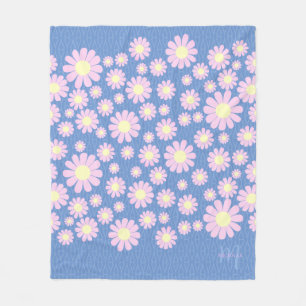 Manta Polar Azul rosado margarita