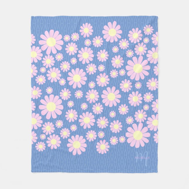 Manta Polar Azul rosado margarita (Anverso)