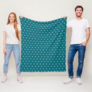 Manta Polar Azul Turquesa Micro Punto Minimalista