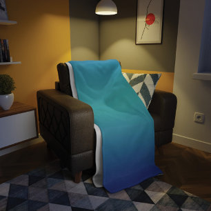 Manta Polar Azul Turquesa Ombre Moderno