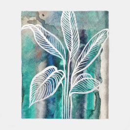 Manta Polar Azul turquesa y Verde azulado color de agua botáni