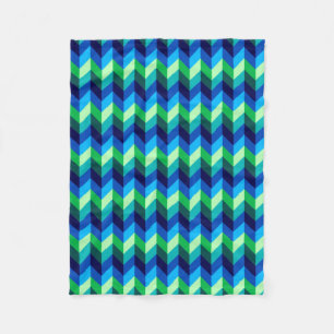Manta Polar Azul Verde Ombre Chevrons Pequeña Funda De Fleece