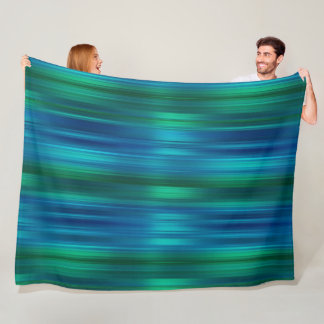 Manta Polar Azul y verde rayado