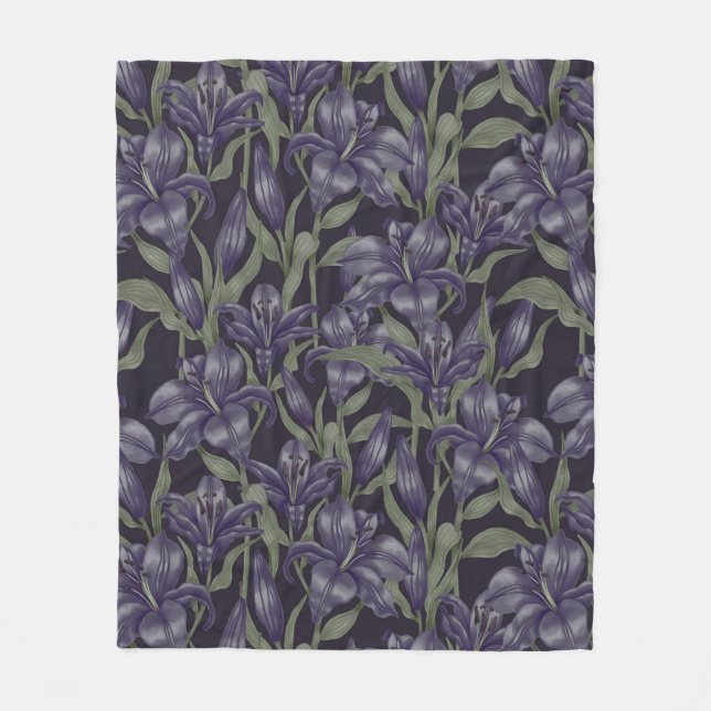 Manta Polar Azulejo floral estético (Anverso)