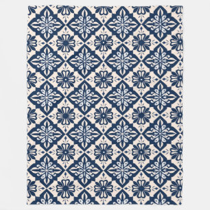 Manta Polar Azulejo portugués azul y blanco
