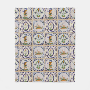 Manta Polar Azulejos holandeses vintage Delft del siglo XVII a