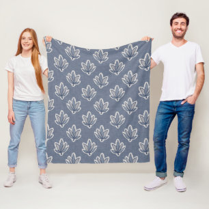 Manta Polar Azure Blue Leaf Linen Look