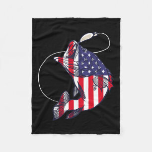 Manta Polar B Pescado Pescador Bandera Estadounidense Patrióti