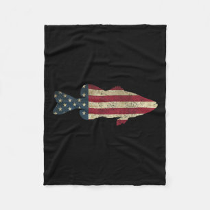 Manta Polar B Pescador Bandera Americana Vintage Patriótico An