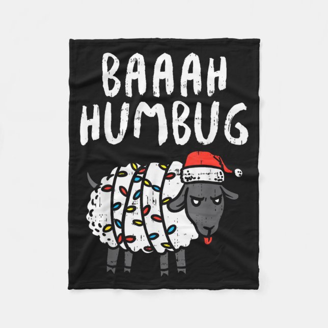 Manta Polar Baaah Humbug Sheep Xmas Lights Funny Anti Christma (Anverso)