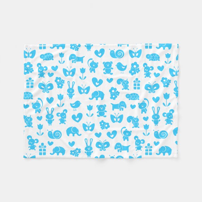 Manta Polar Baby Animals Baby Blanket (Frente (Horizontal))