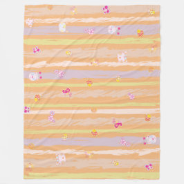 Manta Polar Baby Blanket – Whimsical Nature Parade Pastel 