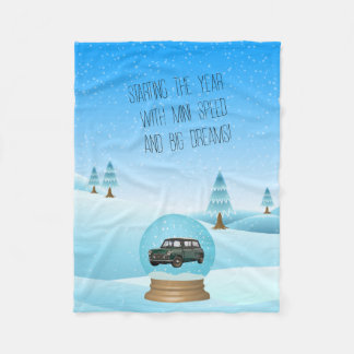 Manta Polar Baby blanket with Mini Cooper