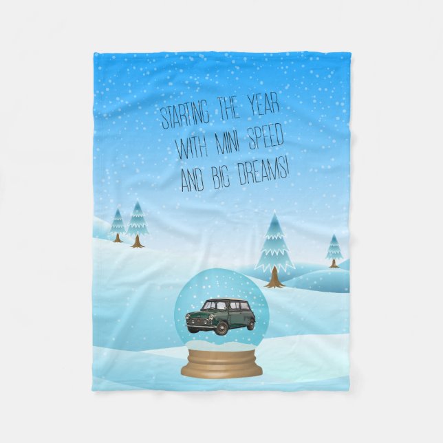 Manta Polar Baby blanket with Mini Cooper (Anverso)